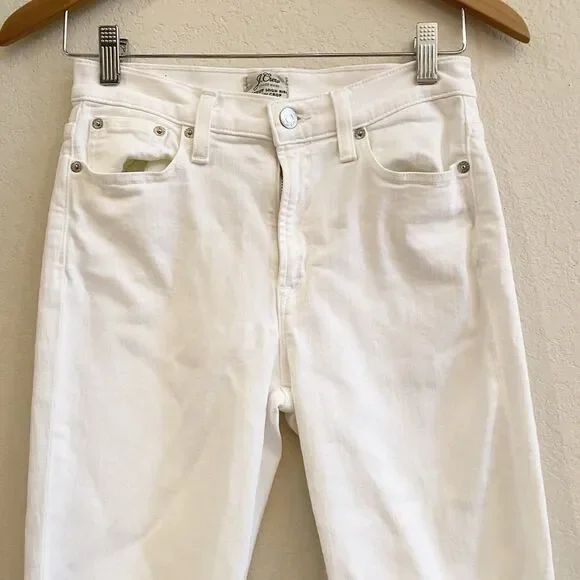 J Crew White Jeans Womens Size‎ 27 Blue Lookout High Rise Skinny Distressed - Picture 2 of 9